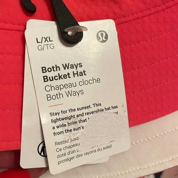 Lululemon Athletica Bucket Hat.reversible pink and white . Tags attached - Picture 4 of 7